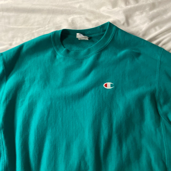 Champion Reverse Weave Teal Sweatshirt Size Large for Women - Picture 8 of 11